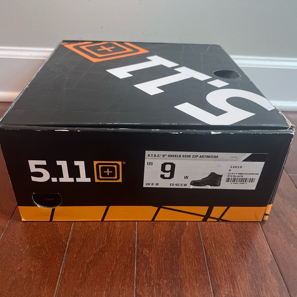 5.11 TACTICAL MENS 12019 A.T.A.C.6" SHIELD SIDE ZIP ASTM/CSA BOOTS BLACK Size 9